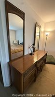 Front view of dresser with both mirrors attached