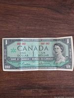 Obverse full view showing Queen Elizabeth II, denomination, centennial dates 1867-1967