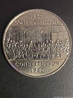 Reverse of 1982 Canadian Confederation Constitution dollar coin