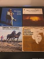 Four Orval Prophet album covers laid out for overview