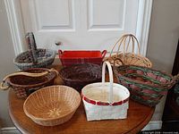 Group shot of all eight baskets on table