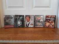 Front view of all five DVD cases