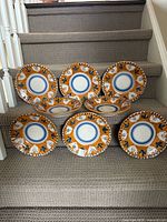 Front view of all eight Vietri Campagna bowls