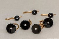 Full set laid out showing cufflinks, studs and buttons