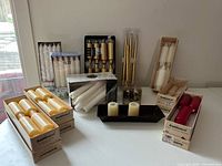 Overview of all candle packs on table