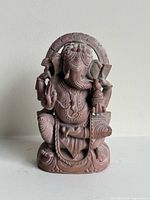 Front view of carved soapstone Ganesha figure