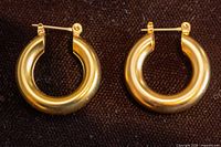 front view of both gold-filled hoop earrings