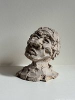 Front angled view of clay bust