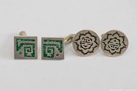 Both cufflink pairs front view