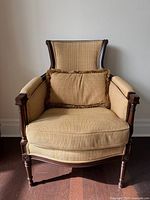 Front view of Regency armchair with cushion