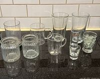 Group shot of all glass items on countertop