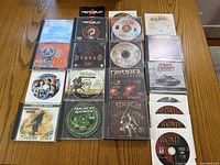 All game discs laid out in grid