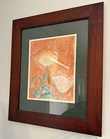 Framed poppy floral artwork close view