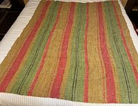 Full view of blanket laid flat displaying entire stripe pattern