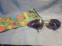Sunglasses front view with pouch