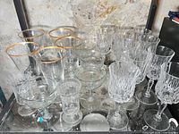 Group view of all stemware on shelf
