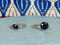 Front view showing both rings and stone shapes