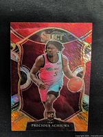 Front of Precious Achiuwa 2020-21 Panini Prizm Select Red Holo rookie card