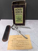 clipper, box, comb, instruction sheet overview