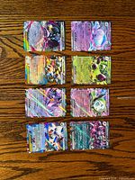 Front view of all eight Pokémon EX cards