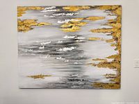 Front view of entire acrylic landscape painting showing color palette and gallery-wrapped edges