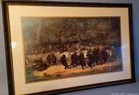 Front view of framed print on wall