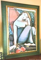 Front view of framed print showing artwork and frame details