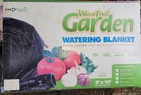 Front of box with product name, dimensions, produce images