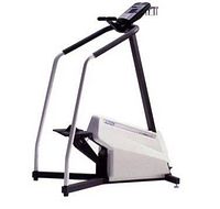 Side profile showing full frame, upright support, pedal housing and handrails