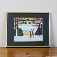 Front view of framed Maud Lewis reproduction print