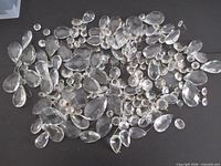 Top view of entire assortment of chandelier crystals