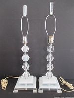 Both lucite lamps full view