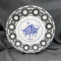 Front view of Royal Doulton Taurus zodiac plate