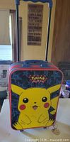 Front view of Pokémon suitcase with handle extended