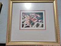Front view of framed limited edition rose print