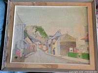 Front view of signed Walter Pfeiffer painting in frame