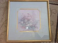 Full view of framed print showing frame, mat and artwork