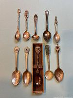 All 10 spoons laid out for full view
