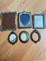 Group shot of all six metal frames