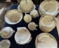 Overview of full china set on table