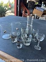 Group view of all nine glassware pieces