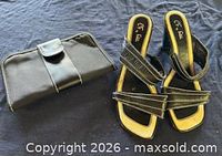 Sandals and clutch full view