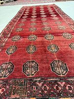 Full view of Turkmen runner showing overall design and proportions