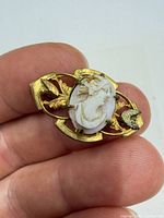 Front view showing cameo and ornate vermeil frame