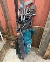 Full view of carry bag with clubs