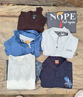 All six garments laid out