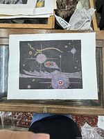 Full view of the unframed woodblock print on paper