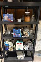 overall view of shelf and all kitchen items