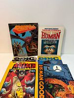 Front covers of all six books and magazines