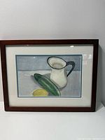 Front view of framed watercolor still life